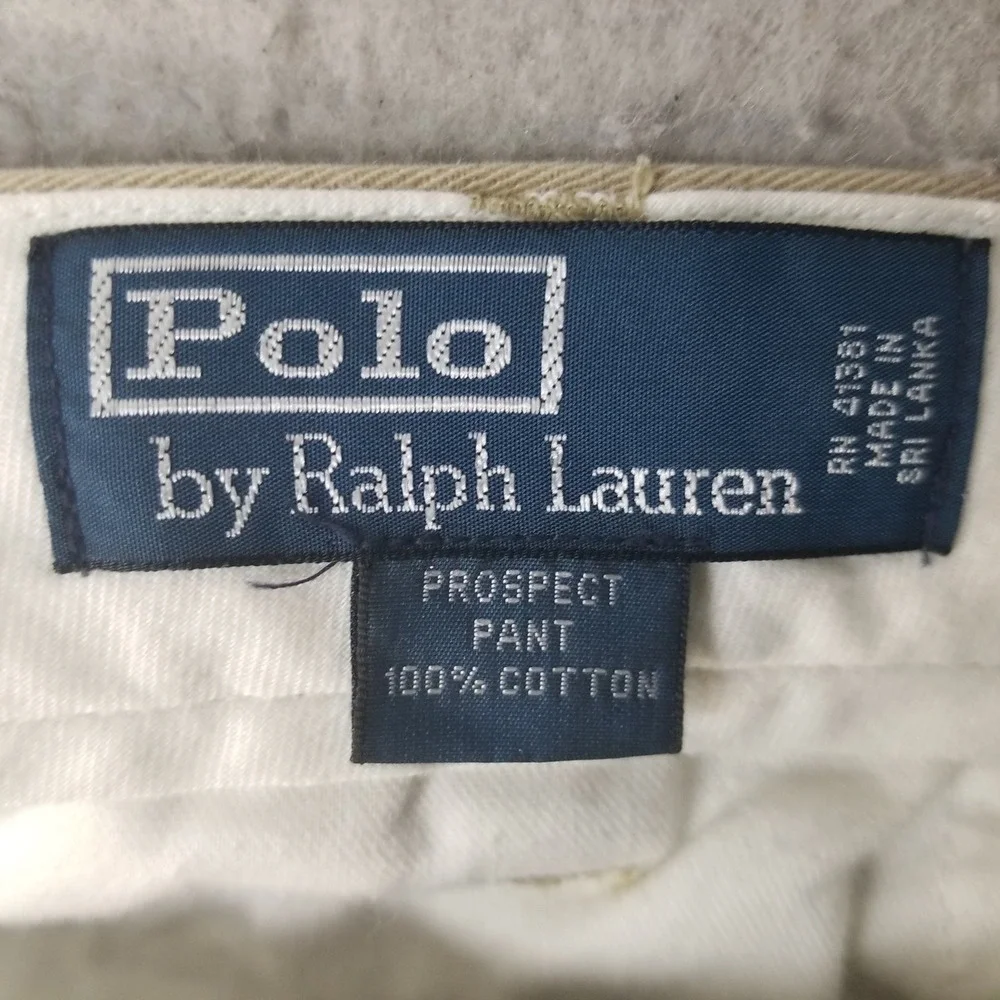 Polo Ralph Lauren Pants Mens 35x32 Khaki Prospect Pant Vintage 90s Cotton Chinos